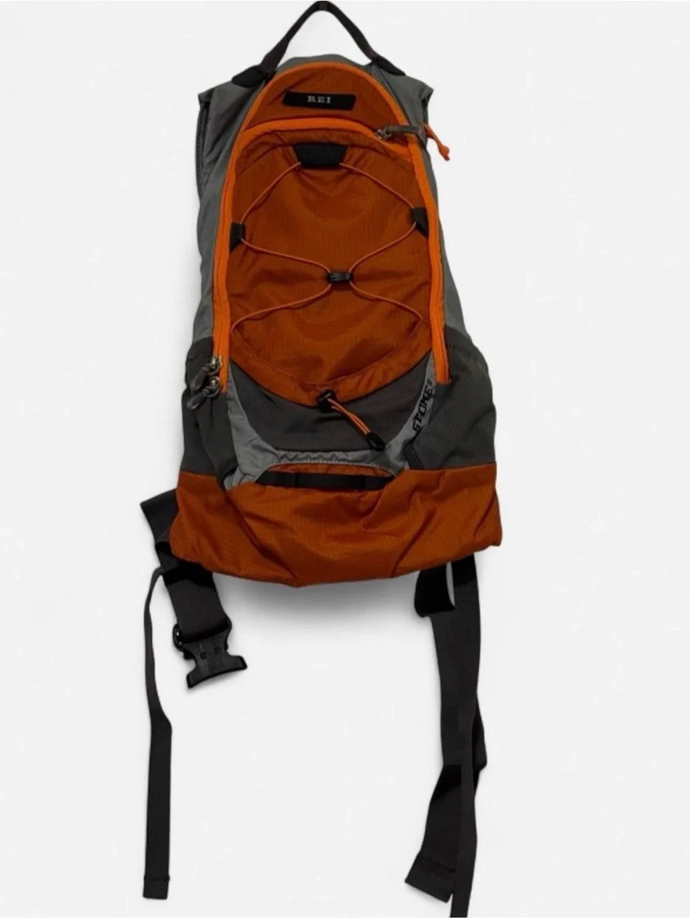 REI Co-op Stoke 9 Gray/Orange 9L Hydration Hiking Backpack